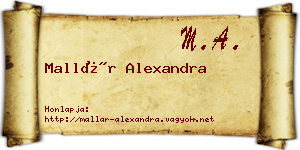 Mallár Alexandra névjegykártya
