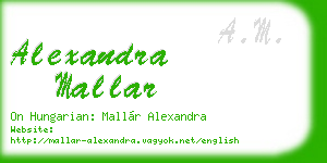 alexandra mallar business card